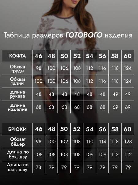Пижама женская футер 2-х нитка начёс Пижама женская футер 2-х нитка начёс